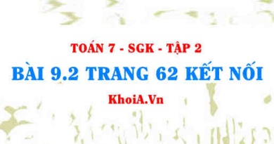 Bài 9.2 trang 62 Toán 7 Kết nối tri thức Tập 2